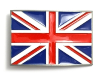 Union Jack Flag Belt Buckle – Bold Red, White & Blue – UK British Flag Design – Fits Standard Snap Belts Belt Buckle