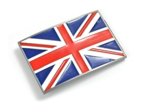 Union Jack Flag Belt Buckle – Bold Red, White & Blue – UK British Flag Design – Fits Standard Snap Belts Belt Buckle