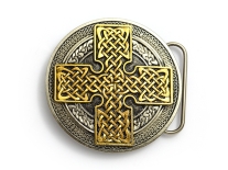 Celtic Circle Cross Gold & Silver Belt Buckle