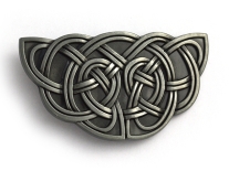Celtic Cross Weave Scallop Belt Buckle