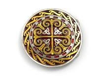 Celtic Silver Cross Shield Belt Buckle