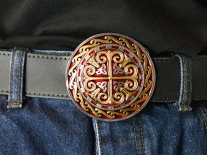 Celtic Silver Cross Shield Belt Buckle