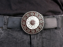 Celtic White Centre Boss Shield Belt Buckle