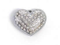 Diamonte Heart Belt Buckle