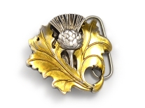 Gold Plated Scottish Thistle Belt Buckle