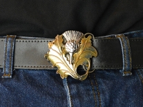 Gold Plated Scottish Thistle Belt Buckle