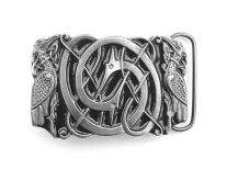 Intertwined Celtic Birds (Black) Belt Buckle