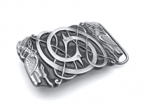 Intertwined Celtic Birds (Black) Belt Buckle