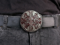 Intertwined Celtic Men (Red) Belt Buckle