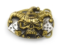 Jester Gold Skull Belt Buckle