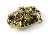 Jester Gold Skull Belt Buckle