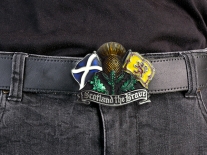 Scotland the Brave Thistle & Flags  Belt Buckle