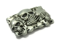 See No Evil, Hear No Evil, Speak No Evil Skulls Belt Buckle