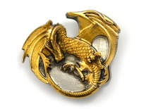 Senga Dragon Pewter Gold Plated Belt Buckle