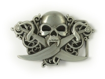 Skull & Crossed Cutlasses Belt Buckle