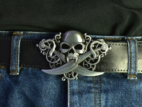 Skull & Crossed Cutlasses Belt Buckle