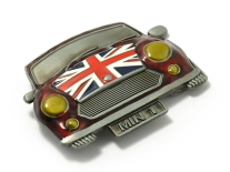 Union Jack Flag on Mini Cooper Belt Buckle